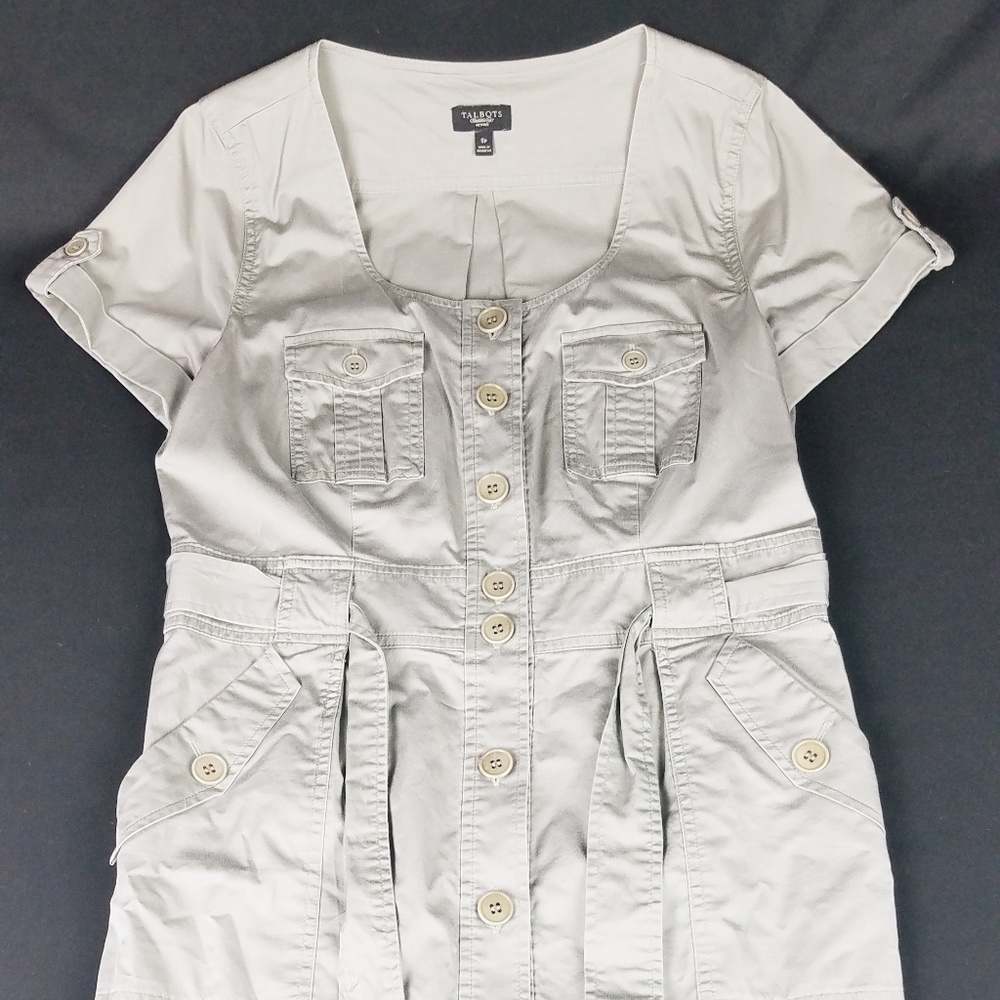 Talbots Khaki Button up Dress